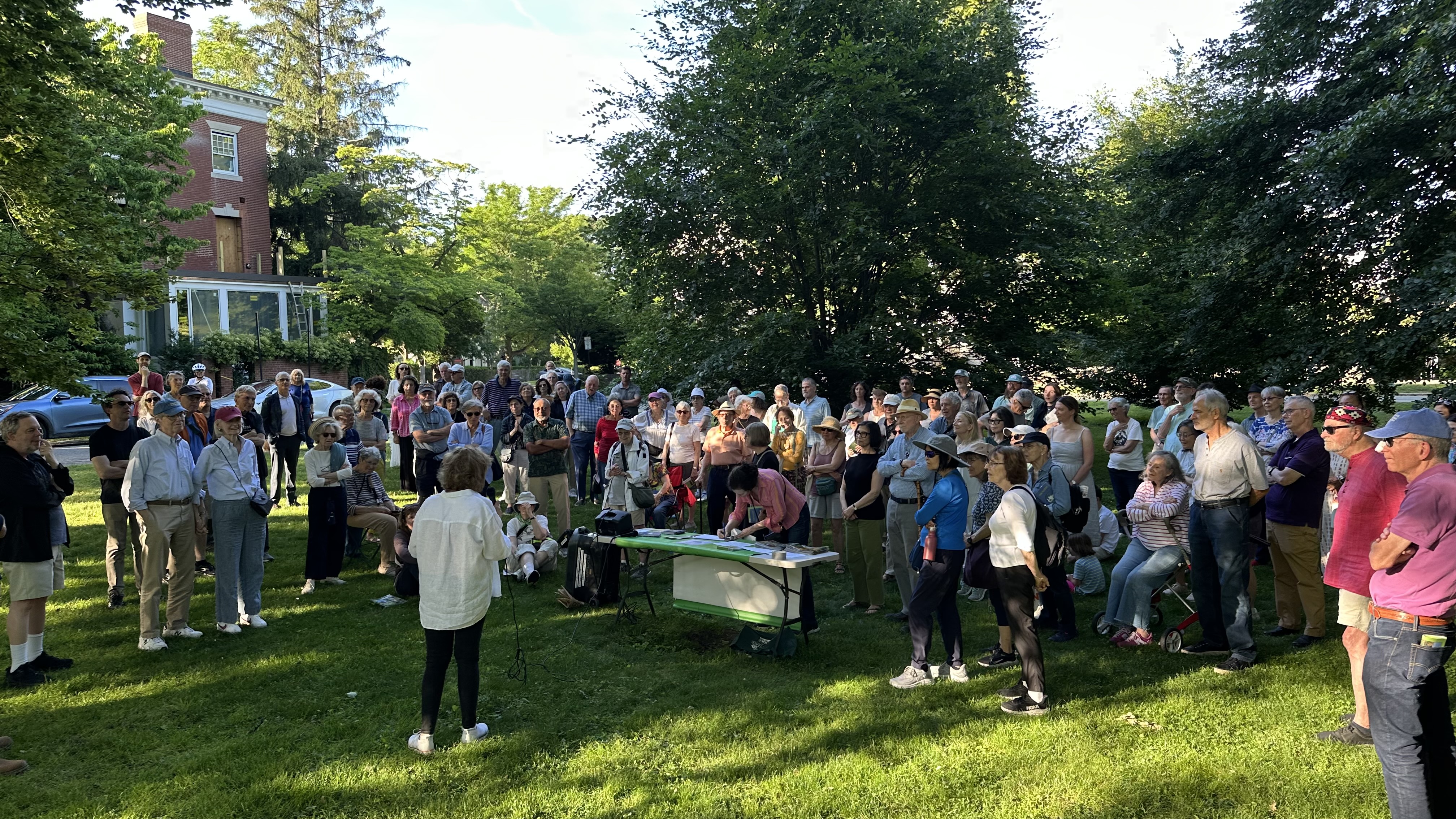 A large crowd gathered under the trees at the June 2026 Longwood Mall event